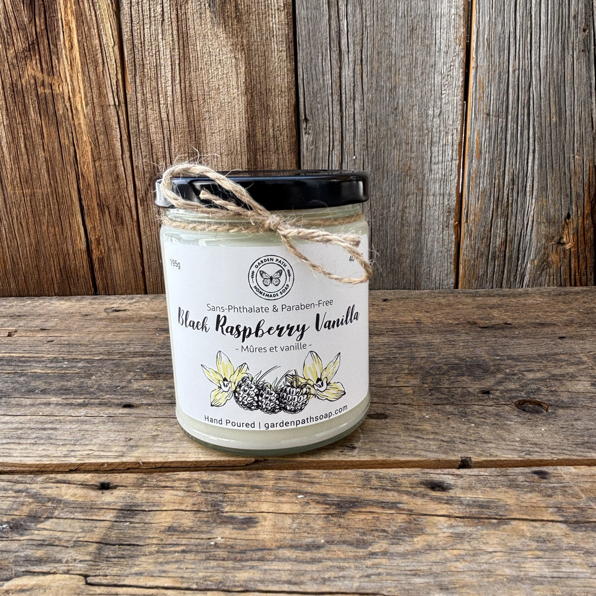 Large Black Raspberry Soy Wax Candles - Garden Path Homemade Soap