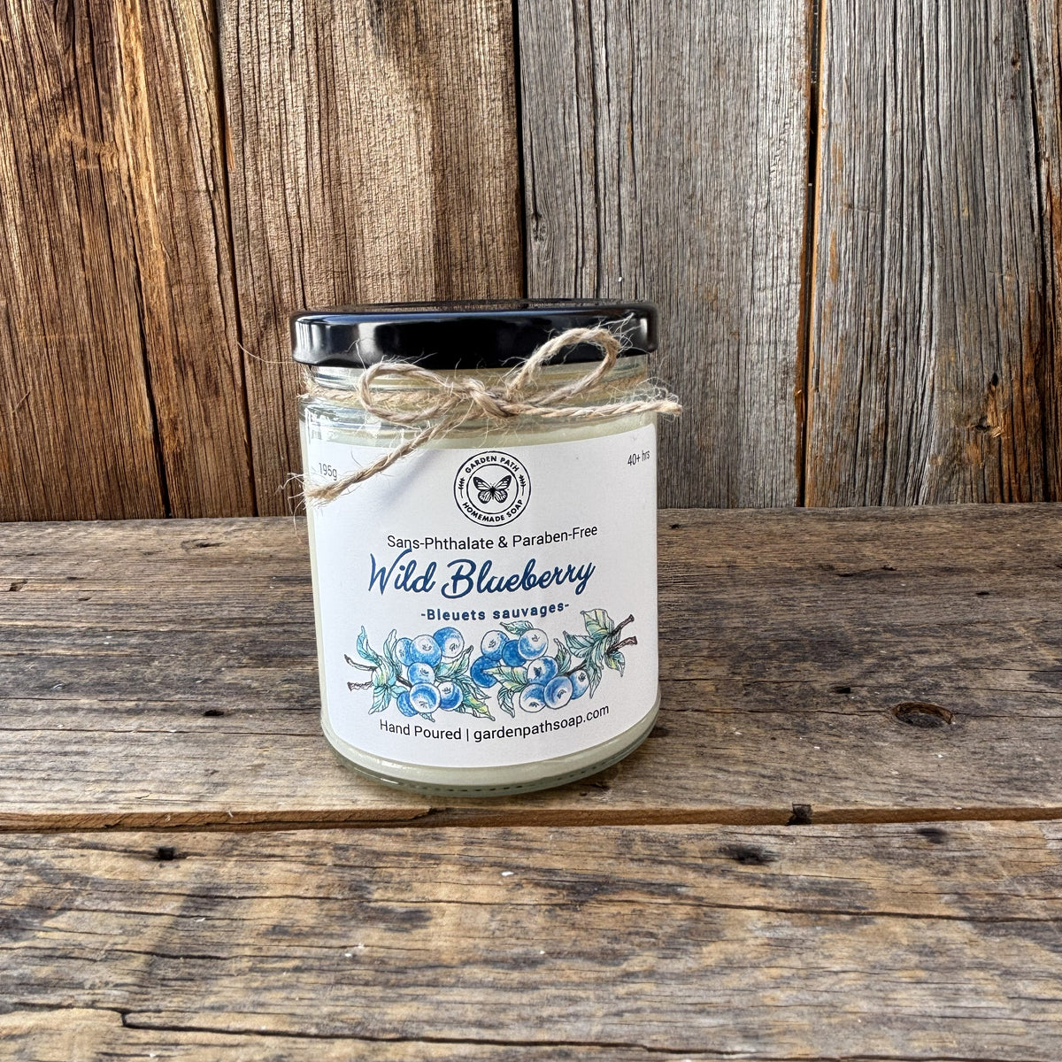 Large Wild Blueberry Soy Wax Candles - Garden Path Homemade Soap