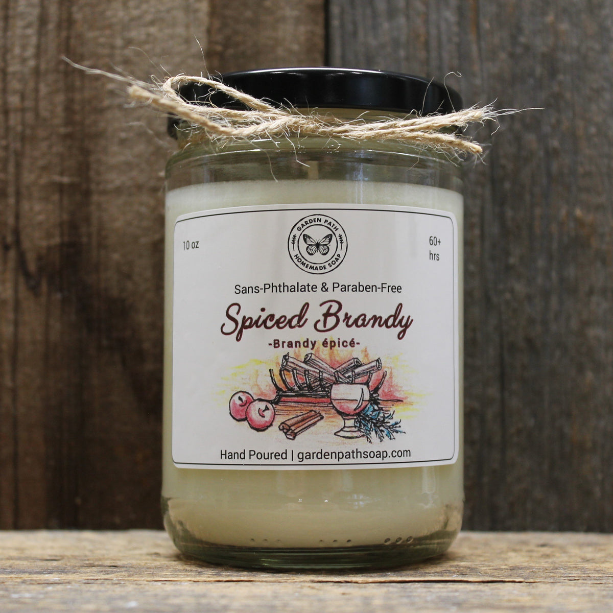 Large Spiced Brandy Soy Wax Candles - Garden Path Homemade Soap