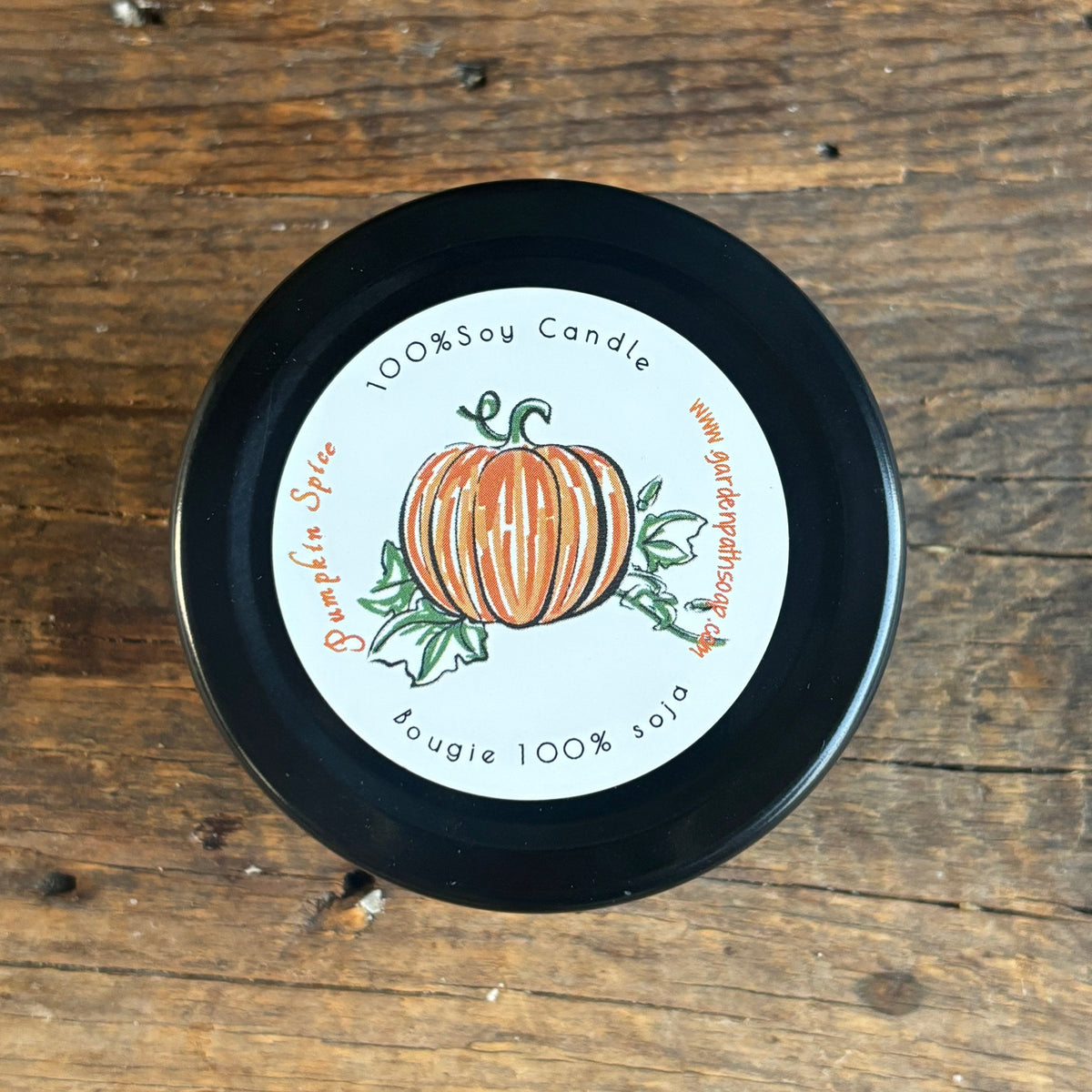 Pumpkin spice Soy Candle (small) - Garden Path Homemade Soap